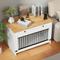 Show in main carousel: Xbrigh Wooden Side Table Style Indoor Kennel Dog crate with Drawers, White, Large: 40-in slide 9 of 9
