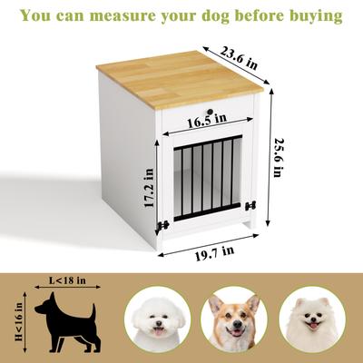 Show full view: Xbrigh Wooden Side Table Style Indoor Kennel Small Dog Cage with Drawers, White, Small: 20-in slide 8 of 8