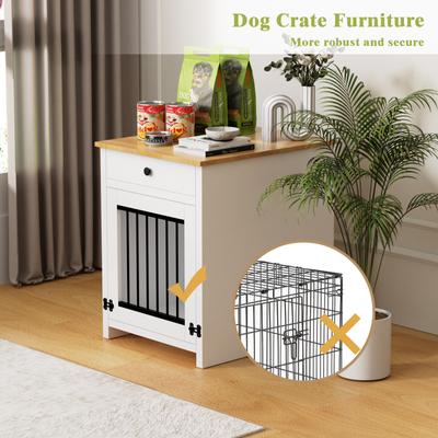 Show full view: Xbrigh Wooden Side Table Style Indoor Kennel Small Dog Cage with Drawers, White, Small: 20-in slide 5 of 8
