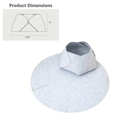 Show full view: Gapzer Foldable Flower Shape Felt Cat Bed, Grey slide 2 of 9