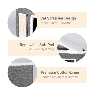 Show full view: Gapzer Foldable Scratch Pad Cat Cave Bed, Grey slide 4 of 9