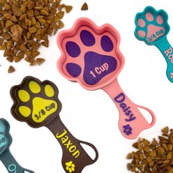 KibbleScoop Personalized Paw Shaped Dog Food Scoop, Lavender, 1/4 cup
