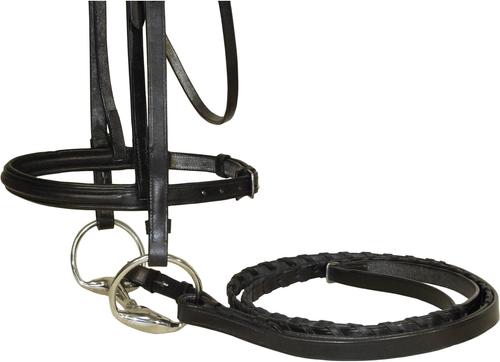 Show full view: Macmillan Padded Raised Horse Bridle with Laced Reins, Havana, Cob slide 4 of 5
