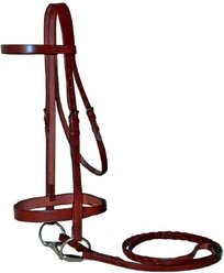 Paris Tack Classic Flat Leather English Hunt Horse Bridle with Laced Reins, Chestnut, Warmblood