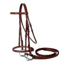 Paris Tack Fancy Stitch Raised Horse Bridle with Laced Reins, Havana, Cob