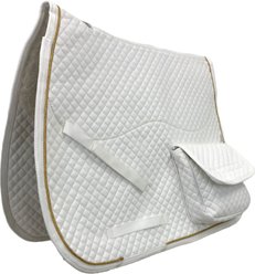 Derby Originals Dressage Horse Saddle Pad with Pockets & Half Fleece, 18 x 14 x 3-in, White