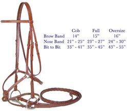 Paris Tack Figure 8 Fancy Stitch Horse Bridle with Rubber Reins, Havana, Oversize: 16-in slide 2 of 6