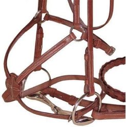 Paris Tack Opulent Series Figure 8 Fancy Stitched Horse Bridle with Rubber Reins, Havana, Warmblood slide 2 of 4