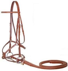 Paris Tack Opulent Series Figure 8 Fancy Stitched Horse Bridle with Rubber Reins, Havana, Warmblood