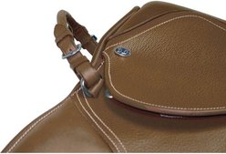 Paris Tack Rolled Leather Grab Strap with Buckles for English Saddles, 12-in, Chestnut slide 2 of 3