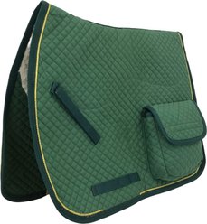 Derby Originals Dressage Horse Saddle Pad with Pockets & Half Fleece, 18 x 14 x 3-in, Green
