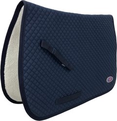 Derby Originals All Purpose Horse Saddle Pad with Fleece Lining, 18 x 14 x 3-in, Navy Blue