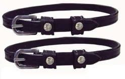 Paris Tack English Spur Straps with Genuine Clear Swarovski Crystals, Black, 0.37 x 17.5-in