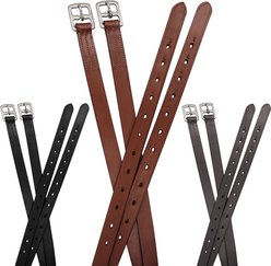 Paris Tack Schooling 1-in Wide English Stirrup Leathers for Daily Use, Chestnut, 54-in