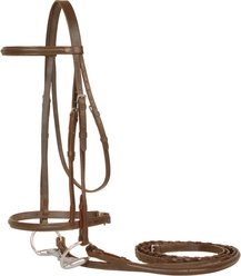 Derby Originals Premium Raised Horse Bridle with Laced Reins, Havana, Mini Horse