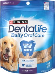 DentaLife Daily Oral Care Chicken Flavor Large Adult Dental Dog Treats, 30 count pouch