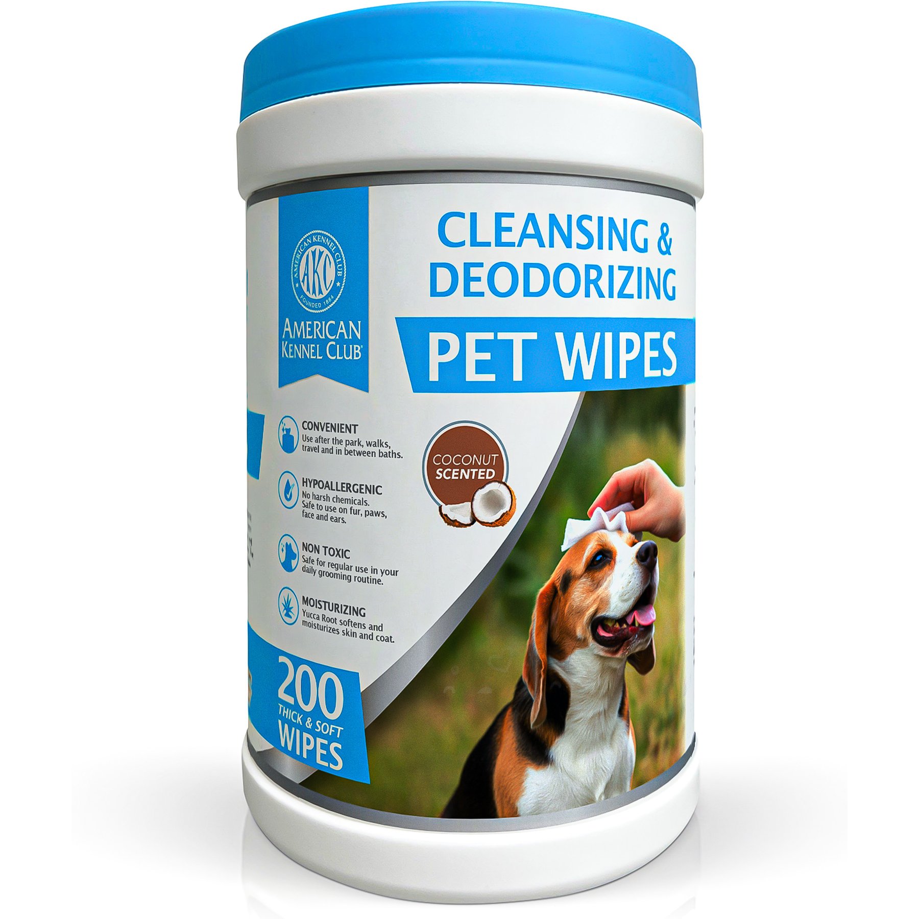 American Kennel Club Coconut Scented Dog Cleansing Wipes, 200 count