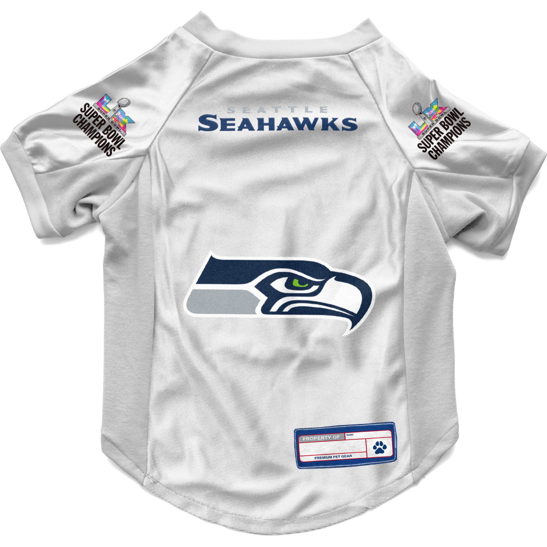 Littlearth NFL 2026 Super Bowl LX Super Bowl Champ Pet Dog Stretch Jersey, Seattle Seahawks, X-Small