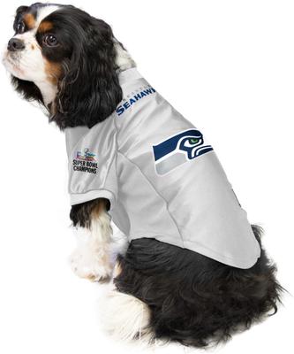 Show full view: Littlearth NFL 2026 Super Bowl LX Super Bowl Champ Pet Dog Stretch Jersey, Seattle Seahawks, X-Large slide 4 of 6