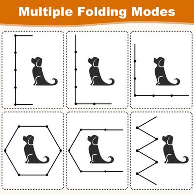 Show full view: WAOWAO 6-Panel Wooden Extra Wide Freestanding Dog Gate with Clear Acrylic Stairs/Hallway, White, 24 x 102-in slide 4 of 8