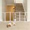 Show in main carousel: WAOWAO 6-Panel Wooden Extra Wide Freestanding Dog Gate with Clear Acrylic Stairs/Hallway, White, 24 x 102-in slide 1 of 8