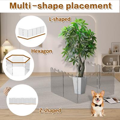 Show full view: WAOWAO 6-Panle Adjustable Transparent Barrier Easy Install Clear Acrylic Dog Gate, 23 x 115-in slide 2 of 6