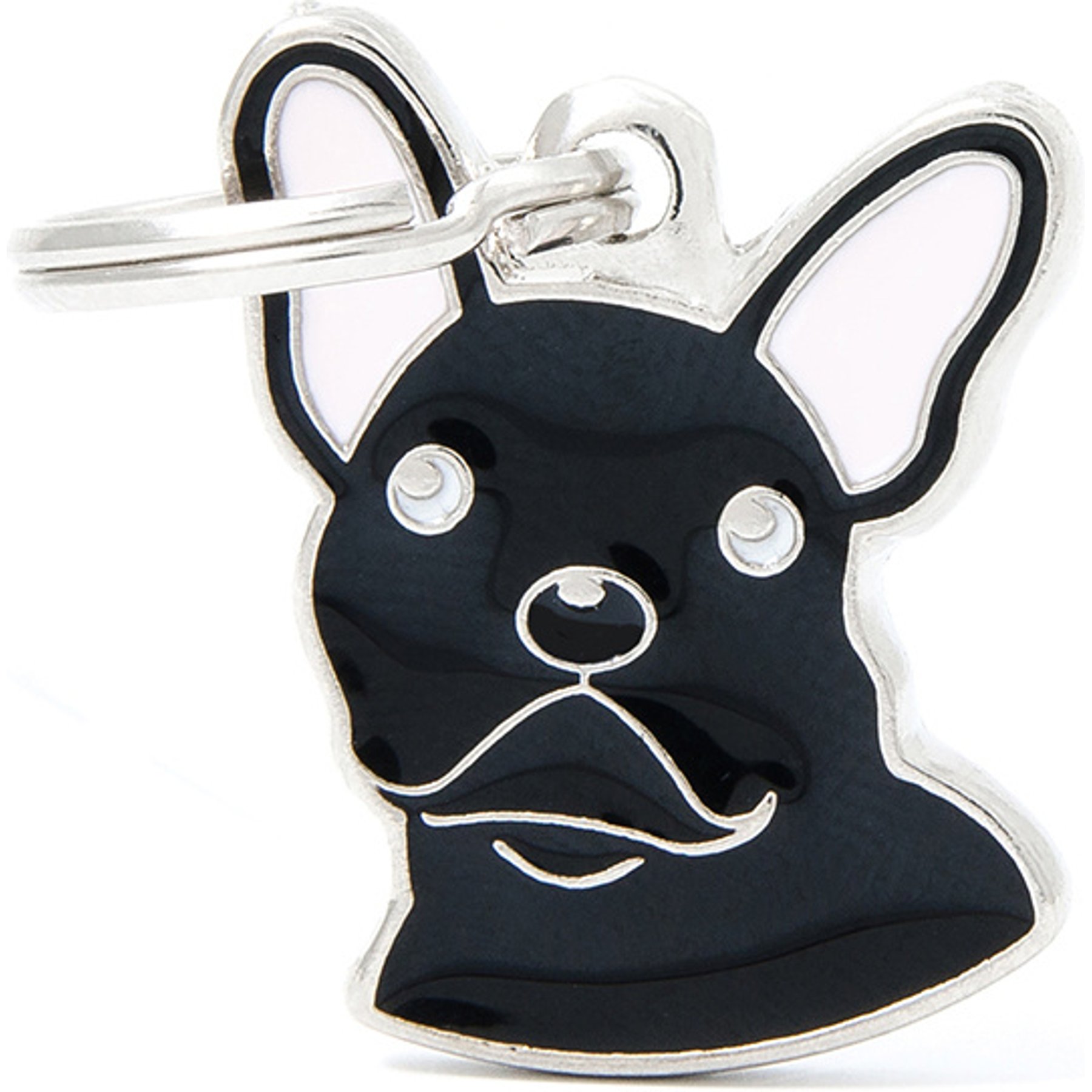 myfamily Friends Personalized Dog ID Tag, French Bulldog - Black