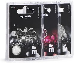 myfamily Shine Big Paw Glitter Personalized Dog ID Tag, Large, Black slide 2 of 3