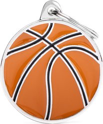 myfamily Charms Big Basketball Personalized Dog ID Tag