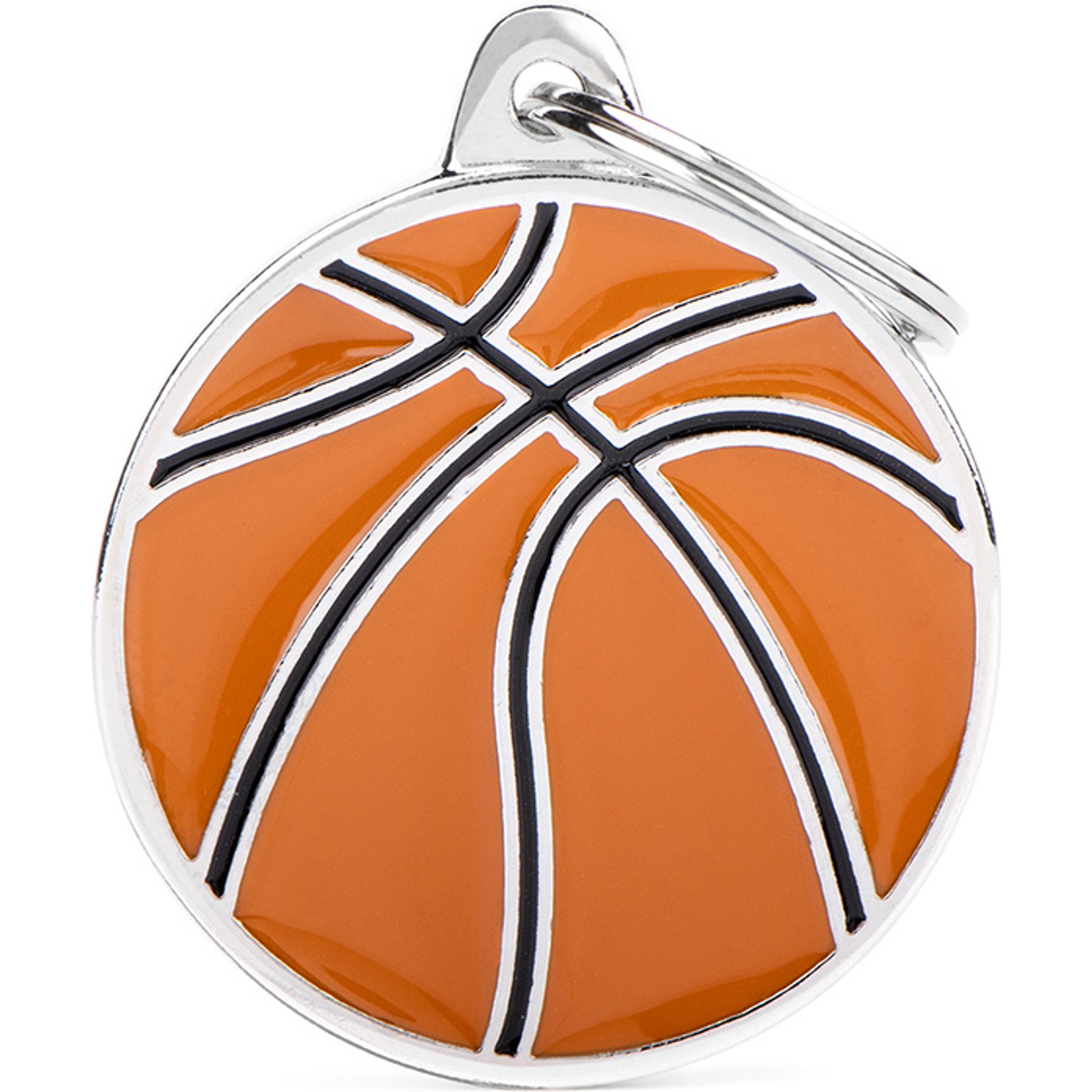 myfamily Charms Big Basketball Personalized Dog ID Tag