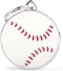 myfamily Charms Big Baseball Personalized Dog ID Tag