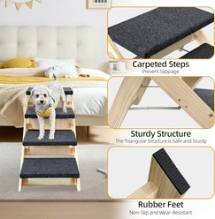 NonoPets 3-in-1 Non-Slip Foldable Wood Dog Stairs & Ramp, 4-Steps slide 2 of 7