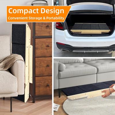 Show full view: NonoPets 3-in-1 Non-Slip Foldable Wood Dog Stairs & Ramp, 4-Steps slide 4 of 7