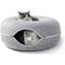 Show in main carousel: NonoPets Tunnel Donut Nest Fun Ventilation Peep Hole Detachable Zipper Cat Bed, Light Grey slide 1 of 5