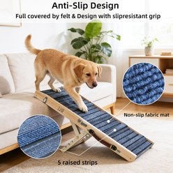 NonoPets Portable Folding Wooden Dog Ramp with Non-Slip Paw Traction Mat, Large slide 2 of 7