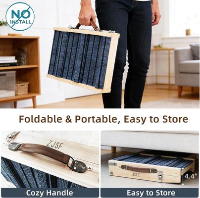 Show full view: NonoPets Portable Folding Wooden Dog Ramp with Non-Slip Paw Traction Mat, Small slide 7 of 7