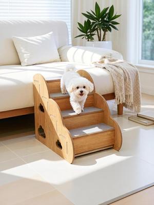 Show full view: NonoPets Non-Slip Wooden Dog Stairs, 4-Steps slide 8 of 9