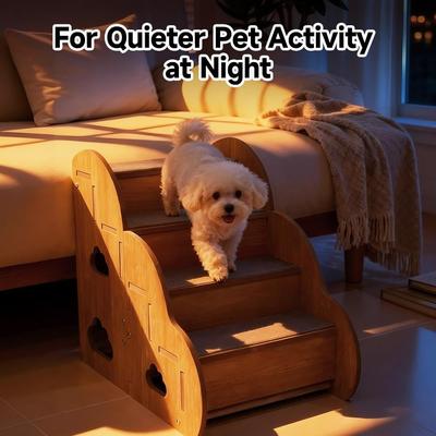 Show full view: NonoPets Non-Slip Wooden Dog Stairs, 4-Steps slide 5 of 9