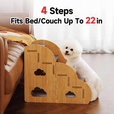 Show full view: NonoPets Non-Slip Wooden Dog Stairs, 4-Steps slide 4 of 9