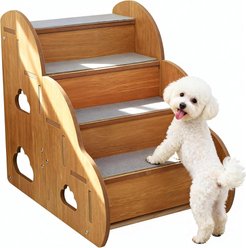 NonoPets Non-Slip Wooden Dog Stairs, 4-Steps