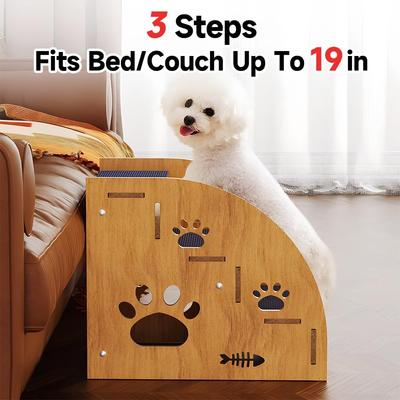 Show full view: NonoPets Non-Slip Wooden Dog Stairs, 3-Steps slide 4 of 7