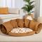 Show in main carousel: NonoPets 2-in-1 Cozy Play & Sleep Hideaway Cat Tunnel Bed with Plush Cushion, Brown slide 1 of 7