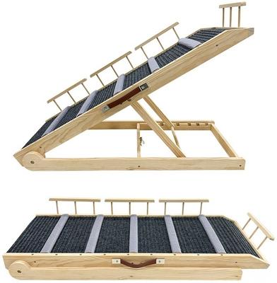 Show full view: NonoPets Adjustable & Foldable Solid Wood Dog Ramp with Non-Slip Carpet & Guardrails slide 5 of 5