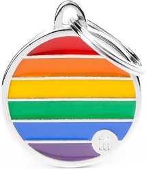 myfamily Rainbow Circle Personalized Dog ID Tag, Small
