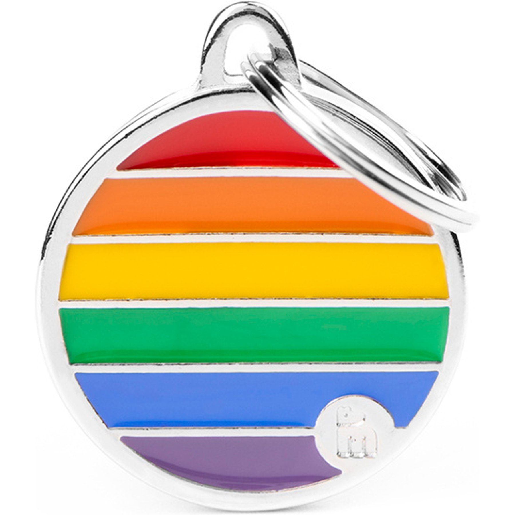 myfamily Rainbow Circle Personalized Dog ID Tag, Small