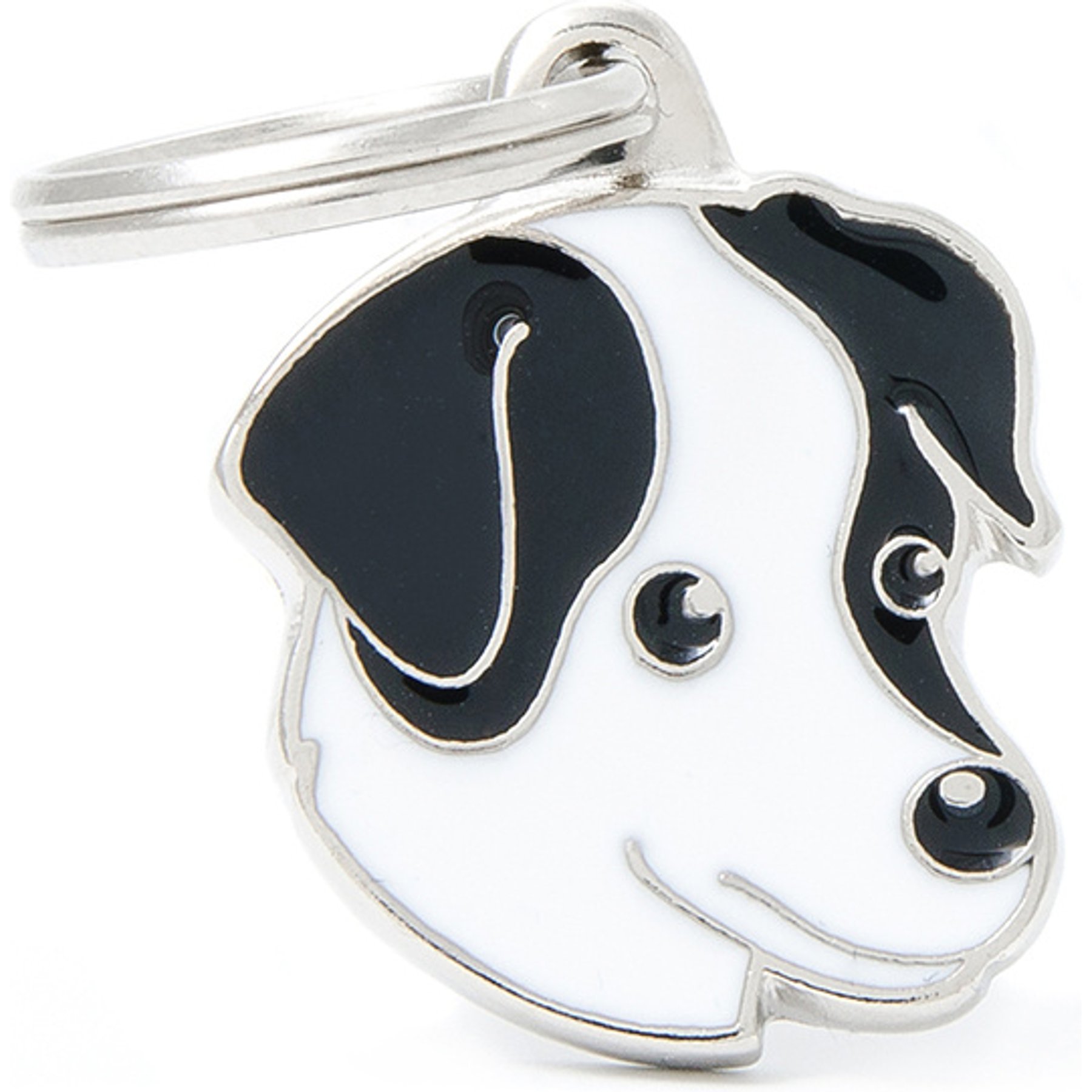 myfamily Friends Personalized Dog ID Tag, Jack Russell - Black/White