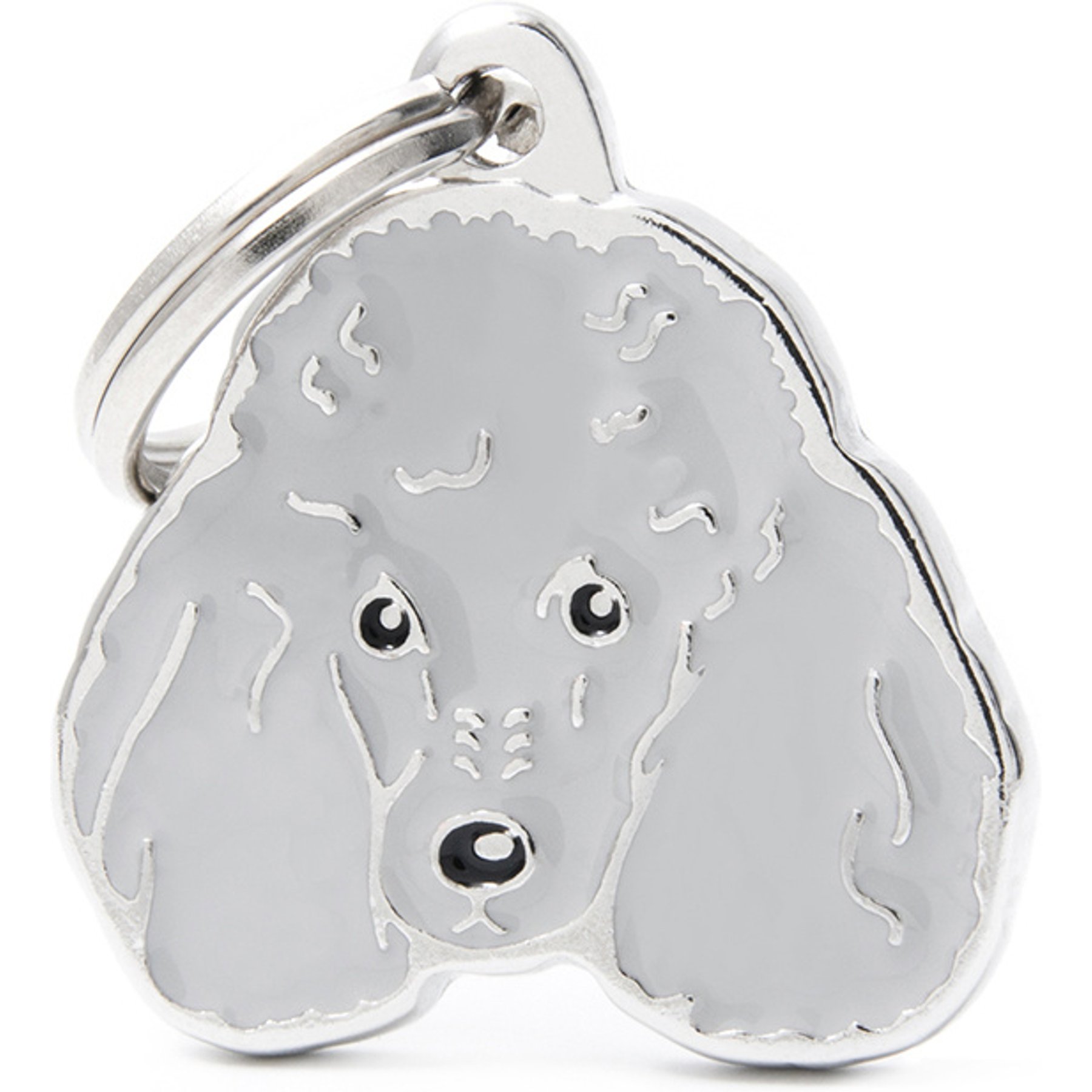 myfamily Friends Personalized Dog ID Tag, Poodle - Grey