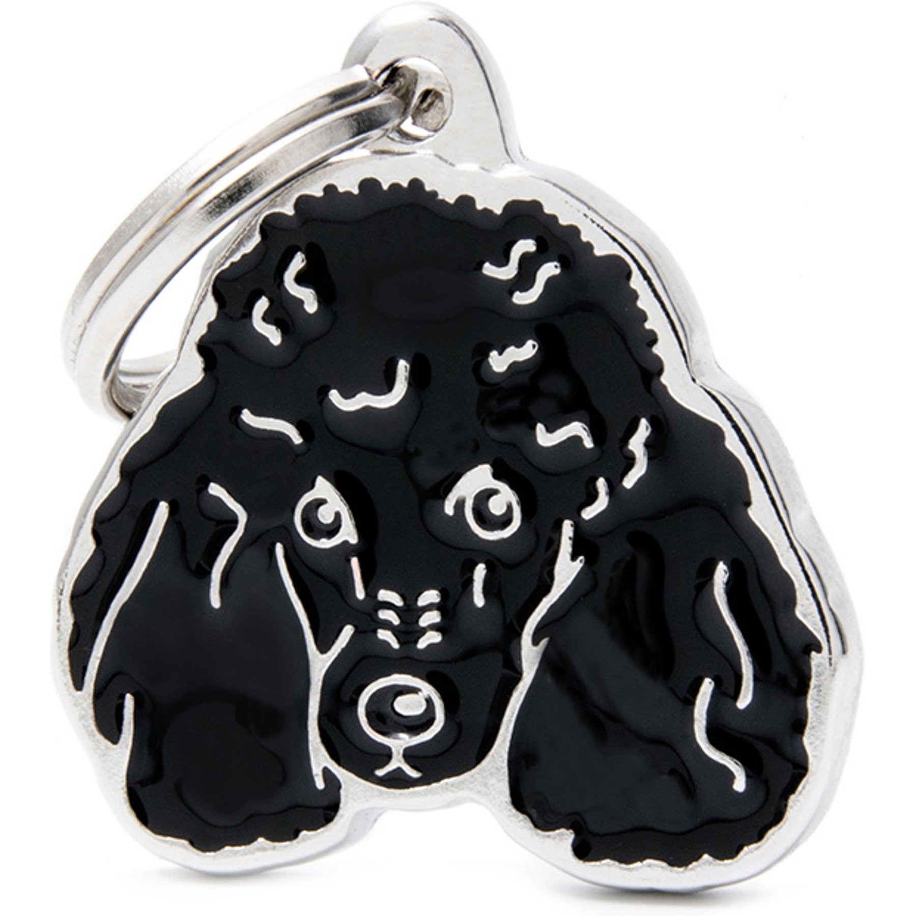 myfamily Friends Personalized Dog ID Tag, Poodle - Black