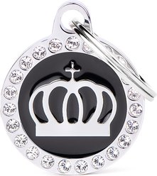 myfamily Glam Crown Personalized Dog ID Tag, Black
