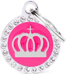 myfamily Glam Crown Personalized Dog ID Tag, Pink